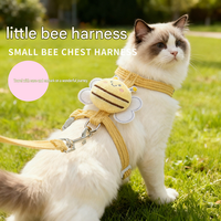 Harnais pour chat et chien respirant en forme de petite abeille mignonne, anti-évasion, réglable en T, vente chaude