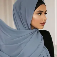 Foulard de tête personnalisé en mousseline de soie, accessoire pour femmes, ethnique musulman, bon marché, chinois, blanc, vente en gros,, GLS004