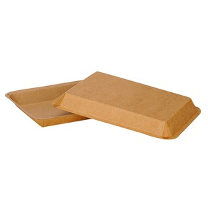 Récipient alimentaire jetable en <span class=keywords><strong>carton</strong></span> écologique assiette à Sushi en papier Kraft plateau plat emballage pour collations - Product Image 4