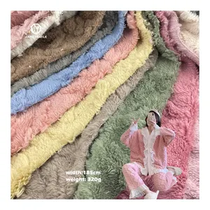 睡衣家纺针织100% 涤纶生态染色印花提花双面夏尔巴羊毛面料毛毯