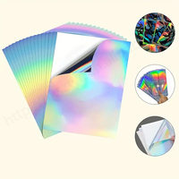 Papel adhesivo de impresión de inyección de tinta holográfica en blanco A4 para impresora de inyección de tinta
