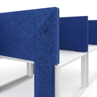 Paravent de bureau acoustique en fibre de polyester bleu cobalt, séparateur de bureau pour espace ouvert et salle de réunion