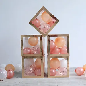 DIY Transparent Balloons Boxes Decor with Letters Party Decorations Baby Shower Boxes for Girl and Boy