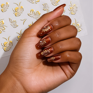 Calcomanías de Uñas 3D con Relieve de Mariposa en Dorado, para Arte de Uñas, Seguras, Ecológicas y Duraderas, para Salón o Diseño Personal de Uñas - Product Image 6