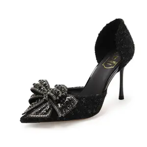 Fashion Bow Celebrity Style Women's Hollow Single Shoes Summer 2023 New High Heels heels women 2023 luxury shoes