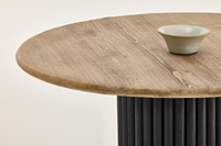 Design japonais minimaliste, luxe rétro, table à manger ronde 6 places, bois de pin blanc, convient aux restaurants d'hôtel