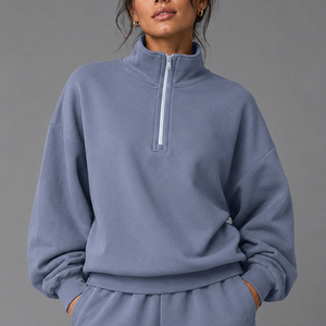 Sweat-shirt à col zippé pour homme et femme, livraison rapide depuis l'entrepôt américain, en molleton doux à manches longues, idéal pour les voyages et les activités de plein air - Product Image 3