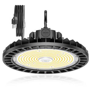 Ngtlight Suspended Installation Fixture hanger bay indoor Baseball Diecast High Bay Lamp Selectable Wattage 5’ <b>Cable</b> Plug <b>Hook</b> - Product Image 1