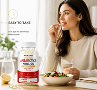 Huile de Krill Naturelle d'Antarctique OEM, Capsules Molles d'Oméga-3, Formule Lipidique Marine à Absorption Élevée, Soutien Nutritionnel Quotidien, Vitalité