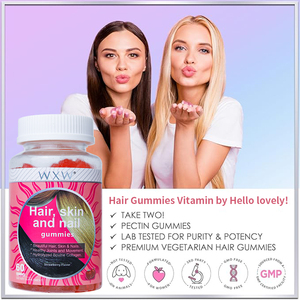 Suppléments à base de plantes Saveur saine de fraise Cheveux Peau et ongles Gommes Revitaliser et beaux cheveux Peau Ongles Femmes Gummies - Product Image 2