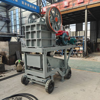 Concasseur à mâchoires mobile avec crible vibrant, pour pierres et or, moteur diesel, roulement et engrenage, haute productivité 40-70T