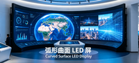 Écran LED incurvé couleur pleine résolution P1.86 pour intérieur, mur vidéo LED incurvé à pas fin, grand écran créatif pour salle d'exposition d'entreprise