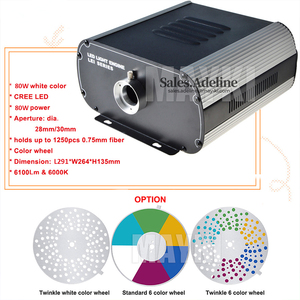 Motor de fuente de luz de fibra óptica LED de alta potencia de 40W 80W 6 cambios de color con control remoto RF - Product Image 3