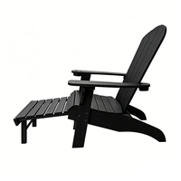 Chaises Adirondack pliantes en plastique pour jardin et terrasse, imperméables, avec repose-pieds escamotable