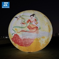 Grande planète gonflable dorée de haute qualité/ballon de lune gonflable/ballon de fête lumineux pour la décoration publicitaire