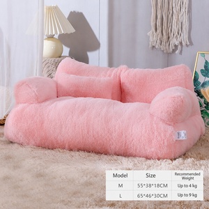 Canapé-lit en <span class=keywords><strong>peluche</strong></span> pour animaux de compagnie, lavable, pour chat et chien, chaud et respirant pour l'hiver, coussin antidérapant pour animaux avec housse amovible - Product Image 4