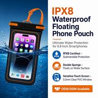 Pochette étanche IPX8 pour téléphone, sac flottant à écran tactile en PVC avec cordon pour plage, piscine, natation, téléphone portable sous l'eau