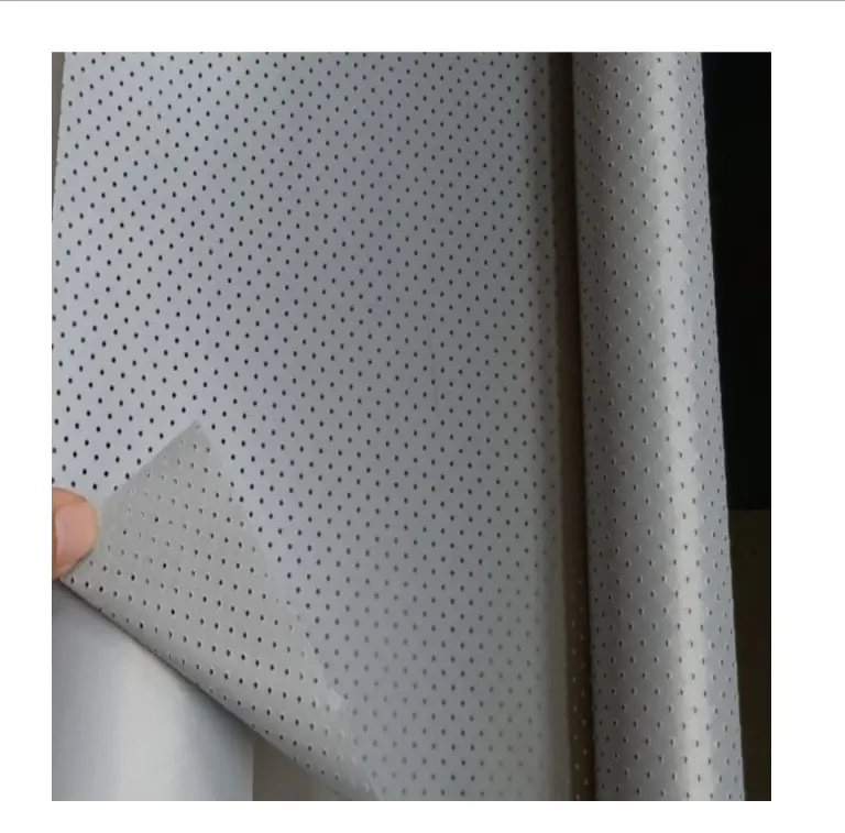 Perak Perforasi Bernapas Polyester Kain Reflektif Bahan Pakaian Merenggang Reflektif Kain Berlubang dengan Lubang