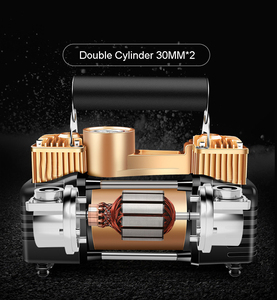 Double Cylinder Sets Tire With Tools MK8801 Portable Double Cylinder Vehicle Air Pump 12v Tire Air Pump MK8801 - Product Image 5