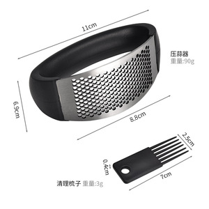 Garlic Press Manual Stainless Steel Black Kitchen Gadget For Garlic Mincer Household Use - Product Image 2