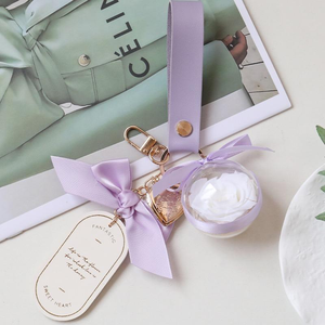 Llavero de Rosa Preservada de Gran Venta, Colgante Floral con Caja de Regalo Premium, Accesorios de Decoración para Bolsos de Moda con Bonificación Gratuita - Product Image 3