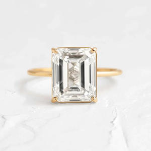 Mode Luxus Sterling Silber Sparkling Smaragds chliff Cz Diamant Versprechen Frauen Ringe Verlobung sring - Product Image 1