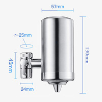 Filtre à eau domestique de cuisine écologique en acier inoxydable 304 de haute qualité avec charbon actif, à monter sur robinet, débit de 100 GPD