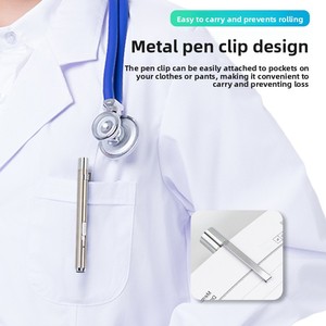 Linterna médica LED <span class=keywords><strong>de</strong></span> doble color con carga USB, <span class=keywords><strong>de</strong></span> aleación <span class=keywords><strong>de</strong></span> aluminio, para examen médico <span class=keywords><strong>de</strong></span> pupila, boca, oído, nariz y ojo. - Product Image 3
