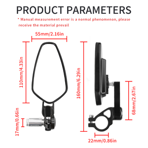 Giá rẻ giá xe máy <span class=keywords><strong>Scooter</strong></span> tay lái gương nhà sản xuất nhôm hợp kim xe gắn máy Bar End chiếu hậu - Product Image 2