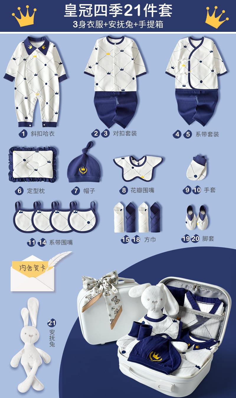 Corona quattro stagioni-set di 21 pezzi blu [valigia]