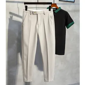 Celana Panjang Regang Ramping Pria, Baru Ukuran Besar Klasik Warna Solid Bisnis Kasual Celana Setelan Formal