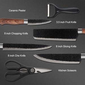 Yueyang mới sáu mảnh thép không gỉ búa mô hình dập nổi giả mạo phun sơn nhà bếp dao thiết lập với gói xử lý Hộp quà tặng - Product Image 4