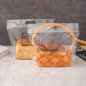 Clear <b>Plastic</b> Reusable Zipper Bread Loaf <b>Packaging</b> <b>Bags</b> with Handle for Freshness Preservation - Product Image 3