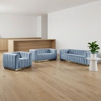 Ensemble de canapés sectionnels de luxe contemporains Chesterfield en velours capitonné avec rembourrage en éponge pour salon d'appartement