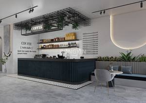 קמעונאות עץ קפה חנות תצוגת ארונות קפה קיוסק פנים דלפק עיצוב עבור קניון - Product Image 2