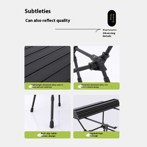 Accessoires de <span class=keywords><strong>table</strong></span> de <span class=keywords><strong>camping</strong></span> au design personnalisé à prix d'usine <span class=keywords><strong>Table</strong></span> d'appoint extérieure noire pliante carrée - Product Image 4