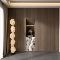 Meuble à chaussures modulaire intégré moderne et personnalisé pour entrée, rangement de luxe pour hall d'entrée, placard mural de qualité ENF avec niche LED en bois
