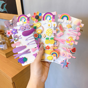 Wowei coloré fleur Fruits arc-en-ciel Barrettes enfant en bas âge bonbons Fruits pince à cheveux accessoires épingle à cheveux ensemble <span class=keywords><strong>pour</strong></span> enfants coiffures - Product Image 2