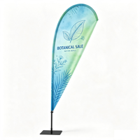 Drapeau en polyester personnalisé durable avec mât en fibre de verre, imprimé par transfert thermique, bannière promotionnelle