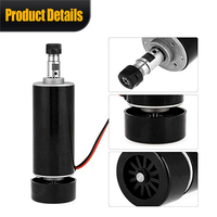 Kit de moteur de broche CNC refroidi par air HLTNC 500W 12000 tr/min DC avec alimentation et contrôleur de vitesse pour gravure, fraisage et perçage