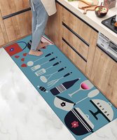 Toptan Yüksek Kaliteli Modern Deri Kaymaz Geometrik Desenli Düşük Havlı Makine Yapımı Mutfak Ev Uzun Halı Kilim