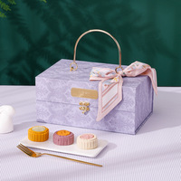 Vente en gros de mini valise en carton rigide décorative de luxe verte rouge orange avec poignée en métal Coffrets cadeaux chocolat en relief
