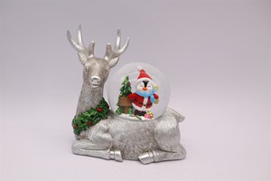 100Mm Bạc Hươu Mang Theo Người Tuyết Nhựa Quả Cầu Tuyết Giá Rẻ Polyresin Thủy Tinh Giáng Sinh Đèn Lồng Bóng Nước Với Thổi Tuyết - Product Image 2