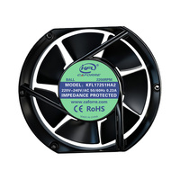Ventilateur axial de refroidissement en alliage d'aluminium étanche IP68, 172 mm, 220 V CA, haut débit d'air (CFM), moteur 100 % cuivre, double roulement à billes, certifié CE, OEM/ODM