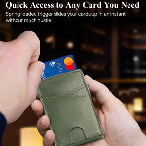 <span class=keywords><strong>Portafoglio</strong></span> Pop-up in Pelle PU <span class=keywords><strong>Verde</strong></span> alla Moda per <span class=keywords><strong>Uomo</strong></span> con Fermasoldi in Metallo, Porta Carte Sottile e Intelligente in Alluminio - Product Image 3