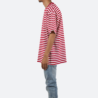 DiZNEW Vente en gros T-shirt en vrac grande taille confortable à rayures graphiques et contrastées de couleur 100% coton Design personnalisé T-shirts pour hommes