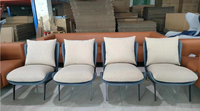Vente en gros de meubles modernes relax en cuir et tissu, fauteuil de salon rembourré en velours avec revêtement souple rembourré en or