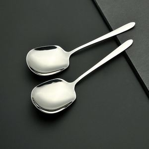 Cuillère en métal personnalisée avec logo pour hôtel et restaurant, cuillère utilitaire en acier inoxydable, grande cuillère de service pour buffet, vente en gros - Product Image 6