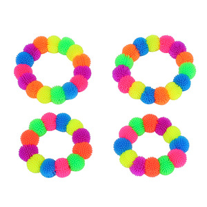 สร้อยข้อมือ TPR ยี่ห้อ Jincan Creative 12 สี ลูกบอลปุยหิมะหลากสี ของเล่นบีบคลายเครียดสำหรับเด็กชายและเด็กหญิง ของเล่นบีบกาวนุ่ม บรรเทาความเครียดสำหรับเด็ก - Product Image 3