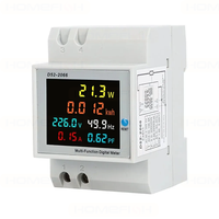Monitor AC Din Rail 6IN1 110V 220V 380V 100A Pengukur Tegangan Arus Faktor Daya KWH Energi Listrik Frekuensi Aktif